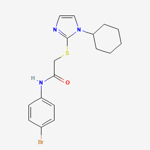 N-(4-bromophenyl)-2-((1-cyclohexyl-1H-imidazol-2-yl)thio)acetamide