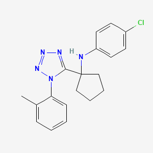 molecular formula C19H20ClN5 B11241146 4-chloro-N-{1-[1-(2-methylphenyl)-1H-tetrazol-5-yl]cyclopentyl}aniline 