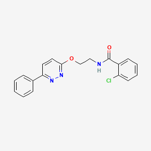 molecular formula C19H16ClN3O2 B11241148 2-chloro-N-{2-[(6-phenylpyridazin-3-yl)oxy]ethyl}benzamide 