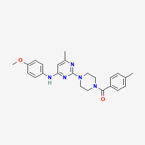 N-(4-methoxyphenyl)-6-methyl-2-[4-(4-methylbenzoyl)piperazin-1-yl]pyrimidin-4-amine