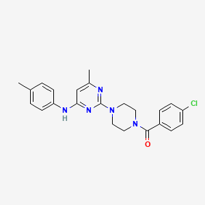 molecular formula C23H24ClN5O B11241190 2-[4-(4-chlorobenzoyl)piperazin-1-yl]-6-methyl-N-(4-methylphenyl)pyrimidin-4-amine 