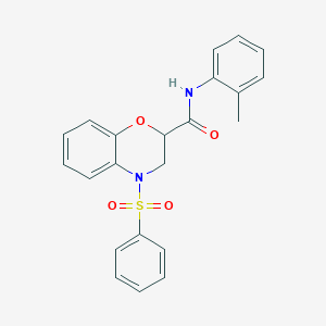 N-(2-methylphenyl)-4-(phenylsulfonyl)-3,4-dihydro-2H-1,4-benzoxazine-2-carboxamide