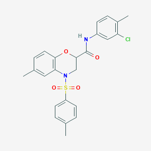 N-(3-chloro-4-methylphenyl)-6-methyl-4-[(4-methylphenyl)sulfonyl]-3,4-dihydro-2H-1,4-benzoxazine-2-carboxamide