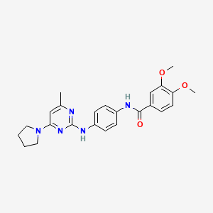 3,4-Dimethoxy-N-(4-{[4-methyl-6-(pyrrolidin-1-YL)pyrimidin-2-YL]amino}phenyl)benzamide