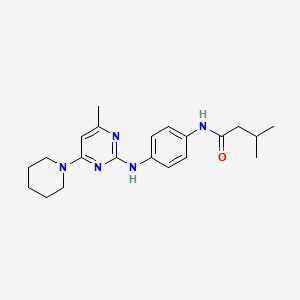 molecular formula C21H29N5O B11241245 3-Methyl-N-(4-{[4-methyl-6-(piperidin-1-YL)pyrimidin-2-YL]amino}phenyl)butanamide 