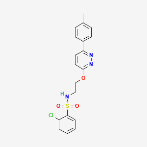 molecular formula C19H18ClN3O3S B11241273 2-chloro-N-(2-((6-(p-tolyl)pyridazin-3-yl)oxy)ethyl)benzenesulfonamide 