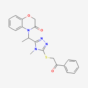 4-(1-{4-methyl-5-[(2-oxo-2-phenylethyl)sulfanyl]-4H-1,2,4-triazol-3-yl}ethyl)-2H-1,4-benzoxazin-3(4H)-one