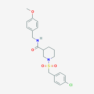 molecular formula C21H25ClN2O4S B11241280 1-[(4-chlorobenzyl)sulfonyl]-N-(4-methoxybenzyl)piperidine-3-carboxamide 