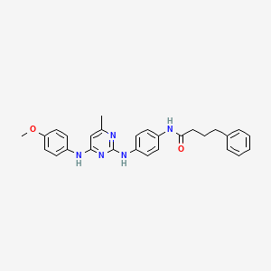 N-(4-((4-((4-methoxyphenyl)amino)-6-methylpyrimidin-2-yl)amino)phenyl)-4-phenylbutanamide