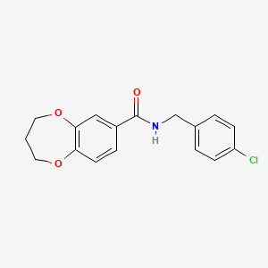 N-(4-chlorobenzyl)-3,4-dihydro-2H-1,5-benzodioxepine-7-carboxamide