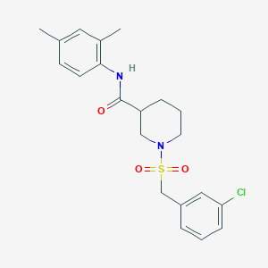 molecular formula C21H25ClN2O3S B11241313 1-[(3-chlorobenzyl)sulfonyl]-N-(2,4-dimethylphenyl)piperidine-3-carboxamide 