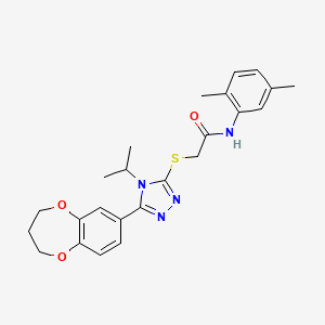 2-{[5-(3,4-dihydro-2H-1,5-benzodioxepin-7-yl)-4-(propan-2-yl)-4H-1,2,4-triazol-3-yl]sulfanyl}-N-(2,5-dimethylphenyl)acetamide