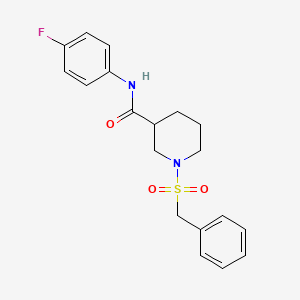 molecular formula C19H21FN2O3S B11241336 1-(benzylsulfonyl)-N-(4-fluorophenyl)piperidine-3-carboxamide 