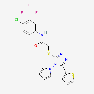 N-[4-chloro-3-(trifluoromethyl)phenyl]-2-{[4-(1H-pyrrol-1-yl)-5-(thiophen-2-yl)-4H-1,2,4-triazol-3-yl]sulfanyl}acetamide