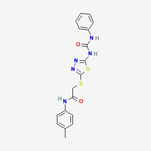 2-((5-(3-phenylureido)-1,3,4-thiadiazol-2-yl)thio)-N-(p-tolyl)acetamide