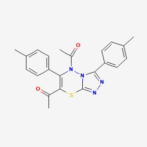 1,1'-[3,6-bis(4-methylphenyl)-5H-[1,2,4]triazolo[3,4-b][1,3,4]thiadiazine-5,7-diyl]diethanone