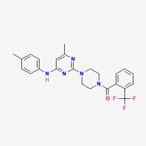 molecular formula C24H24F3N5O B11241361 6-methyl-N-(4-methylphenyl)-2-{4-[2-(trifluoromethyl)benzoyl]piperazin-1-yl}pyrimidin-4-amine 