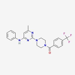 molecular formula C23H22F3N5O B11241369 6-methyl-N-phenyl-2-{4-[4-(trifluoromethyl)benzoyl]piperazin-1-yl}pyrimidin-4-amine 