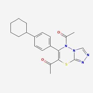 1,1'-[6-(4-cyclohexylphenyl)-5H-[1,2,4]triazolo[3,4-b][1,3,4]thiadiazine-5,7-diyl]diethanone