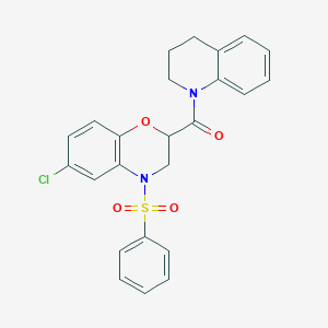 [6-chloro-4-(phenylsulfonyl)-3,4-dihydro-2H-1,4-benzoxazin-2-yl](3,4-dihydroquinolin-1(2H)-yl)methanone