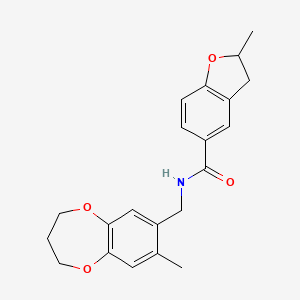 molecular formula C21H23NO4 B11241385 2-methyl-N-[(8-methyl-3,4-dihydro-2H-1,5-benzodioxepin-7-yl)methyl]-2,3-dihydro-1-benzofuran-5-carboxamide 