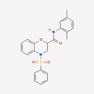 N-(2,5-dimethylphenyl)-4-(phenylsulfonyl)-3,4-dihydro-2H-1,4-benzoxazine-2-carboxamide