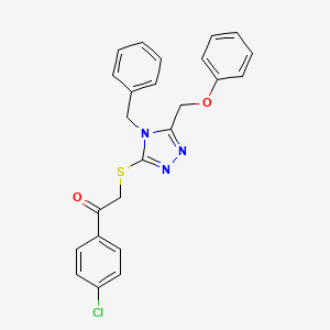 molecular formula C24H20ClN3O2S B11241392 2-[[4-benzyl-5-(phenoxymethyl)-1,2,4-triazol-3-yl]sulfanyl]-1-(4-chlorophenyl)ethanone CAS No. 538337-93-8