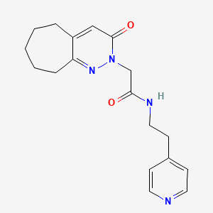 molecular formula C18H22N4O2 B11241422 2-(3-oxo-3,5,6,7,8,9-hexahydro-2H-cyclohepta[c]pyridazin-2-yl)-N-[2-(pyridin-4-yl)ethyl]acetamide 