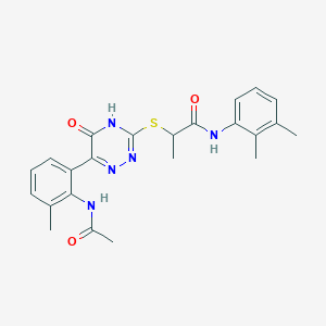 2-({6-[2-(acetylamino)-3-methylphenyl]-5-oxo-2,5-dihydro-1,2,4-triazin-3-yl}sulfanyl)-N-(2,3-dimethylphenyl)propanamide