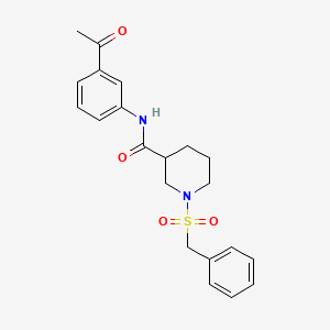 molecular formula C21H24N2O4S B11241426 N-(3-acetylphenyl)-1-(benzylsulfonyl)piperidine-3-carboxamide 