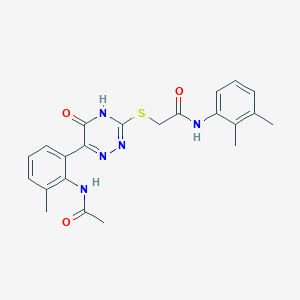 2-({6-[2-(acetylamino)-3-methylphenyl]-5-oxo-2,5-dihydro-1,2,4-triazin-3-yl}sulfanyl)-N-(2,3-dimethylphenyl)acetamide