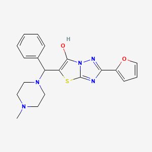 molecular formula C20H21N5O2S B11241454 2-(Furan-2-yl)-5-((4-methylpiperazin-1-yl)(phenyl)methyl)thiazolo[3,2-b][1,2,4]triazol-6-ol 