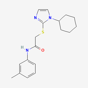 molecular formula C18H23N3OS B11241457 2-[(1-cyclohexyl-1H-imidazol-2-yl)sulfanyl]-N-(3-methylphenyl)acetamide 