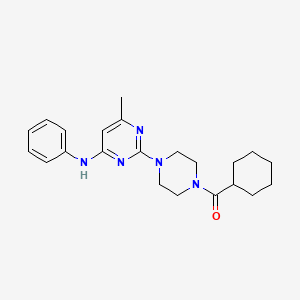 molecular formula C22H29N5O B11241465 2-(4-Cyclohexanecarbonylpiperazin-1-YL)-6-methyl-N-phenylpyrimidin-4-amine 