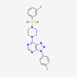 molecular formula C21H20FN7O2S B11241479 7-(4-((3-fluorophenyl)sulfonyl)piperazin-1-yl)-3-(p-tolyl)-3H-[1,2,3]triazolo[4,5-d]pyrimidine 