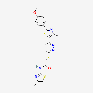 2-((6-(2-(4-methoxyphenyl)-4-methylthiazol-5-yl)pyridazin-3-yl)thio)-N-(4-methylthiazol-2-yl)acetamide