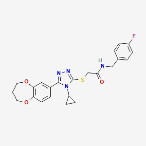 2-{[4-cyclopropyl-5-(3,4-dihydro-2H-1,5-benzodioxepin-7-yl)-4H-1,2,4-triazol-3-yl]sulfanyl}-N-(4-fluorobenzyl)acetamide