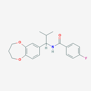 N-[1-(3,4-dihydro-2H-1,5-benzodioxepin-7-yl)-2-methylpropyl]-4-fluorobenzamide