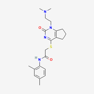 molecular formula C21H28N4O2S B11241534 2-((1-(2-(dimethylamino)ethyl)-2-oxo-2,5,6,7-tetrahydro-1H-cyclopenta[d]pyrimidin-4-yl)thio)-N-(2,4-dimethylphenyl)acetamide 