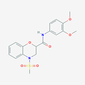 N-(3,4-dimethoxyphenyl)-4-(methylsulfonyl)-3,4-dihydro-2H-1,4-benzoxazine-2-carboxamide