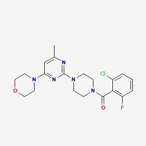 molecular formula C20H23ClFN5O2 B11241559 4-{2-[4-(2-Chloro-6-fluorobenzoyl)piperazin-1-yl]-6-methylpyrimidin-4-yl}morpholine 