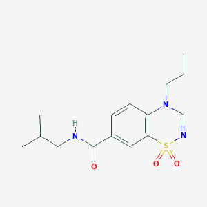 molecular formula C15H21N3O3S B11241561 N-isobutyl-4-propyl-4H-1,2,4-benzothiadiazine-7-carboxamide 1,1-dioxide 