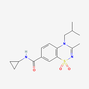 molecular formula C16H21N3O3S B11241565 N-cyclopropyl-4-isobutyl-3-methyl-4H-1,2,4-benzothiadiazine-7-carboxamide 1,1-dioxide 