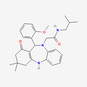 2-[1-hydroxy-11-(2-methoxyphenyl)-3,3-dimethyl-2,3,4,11-tetrahydro-10H-dibenzo[b,e][1,4]diazepin-10-yl]-N-isobutylacetamide