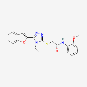 2-{[5-(1-benzofuran-2-yl)-4-ethyl-4H-1,2,4-triazol-3-yl]sulfanyl}-N-(2-methoxyphenyl)acetamide