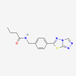 molecular formula C14H15N5OS B11241600 N-[4-([1,2,4]triazolo[3,4-b][1,3,4]thiadiazol-6-yl)benzyl]butanamide 