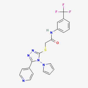 2-{[5-(pyridin-4-yl)-4-(1H-pyrrol-1-yl)-4H-1,2,4-triazol-3-yl]sulfanyl}-N-[3-(trifluoromethyl)phenyl]acetamide