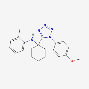 molecular formula C21H25N5O B11241617 N-{1-[1-(4-methoxyphenyl)-1H-tetrazol-5-yl]cyclohexyl}-2-methylaniline 