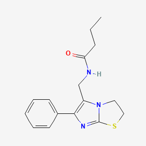 molecular formula C16H19N3OS B11241625 N-((6-phenyl-2,3-dihydroimidazo[2,1-b]thiazol-5-yl)methyl)butyramide 