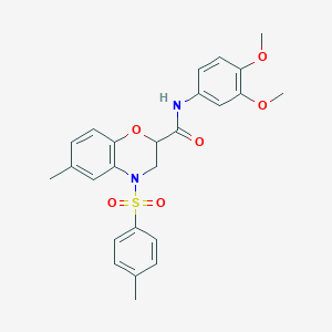 N-(3,4-dimethoxyphenyl)-6-methyl-4-[(4-methylphenyl)sulfonyl]-3,4-dihydro-2H-1,4-benzoxazine-2-carboxamide